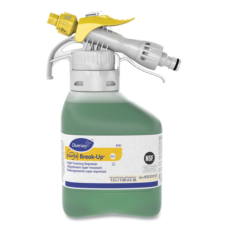Suma Break-Up Heavy-Duty Foaming Grease-Release Cleaner, 1,500 Ml Bottle, 2/carton