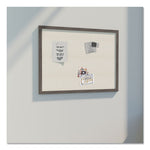 Linen Bulletin Board with Rustic Frame, 36" x 24" (Actual Size: 35" x 23"), Beige Surface, Brown Wood Frame