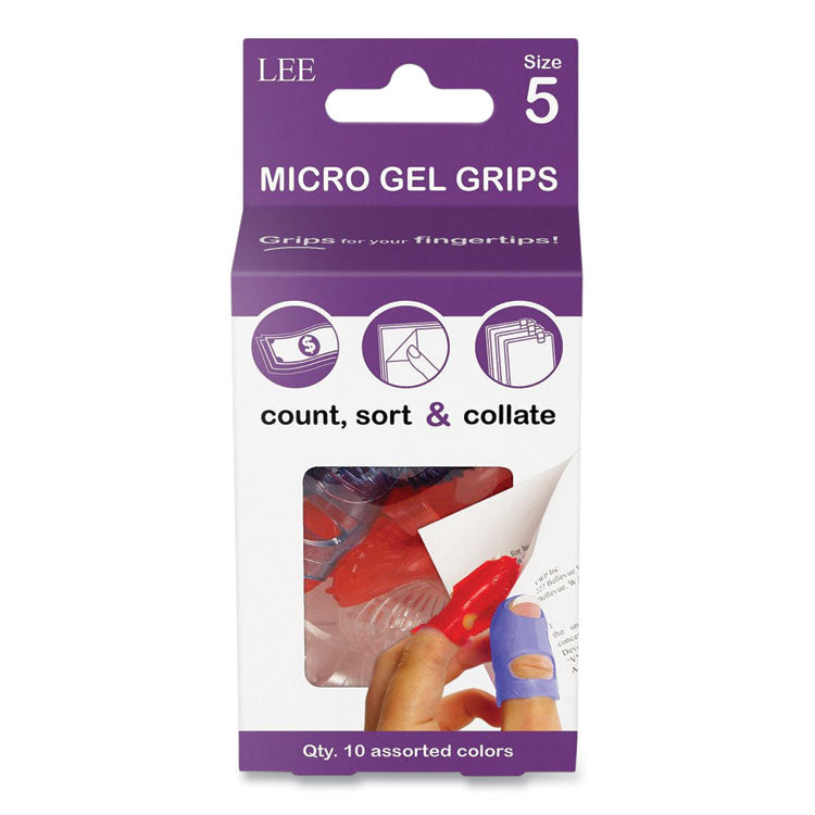 Tippi Micro-Gel Fingertip Grips, Size 5, Small, Assorted, 10/pack