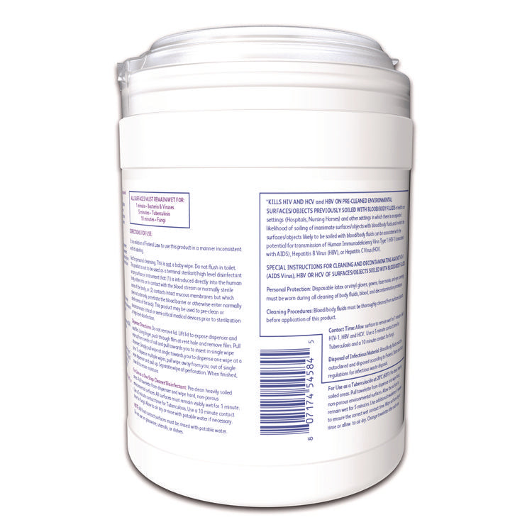 Oxivir TB Disinfectant Wipes, 7 x 6, White, 160/Canister, 12 Canisters/Carton