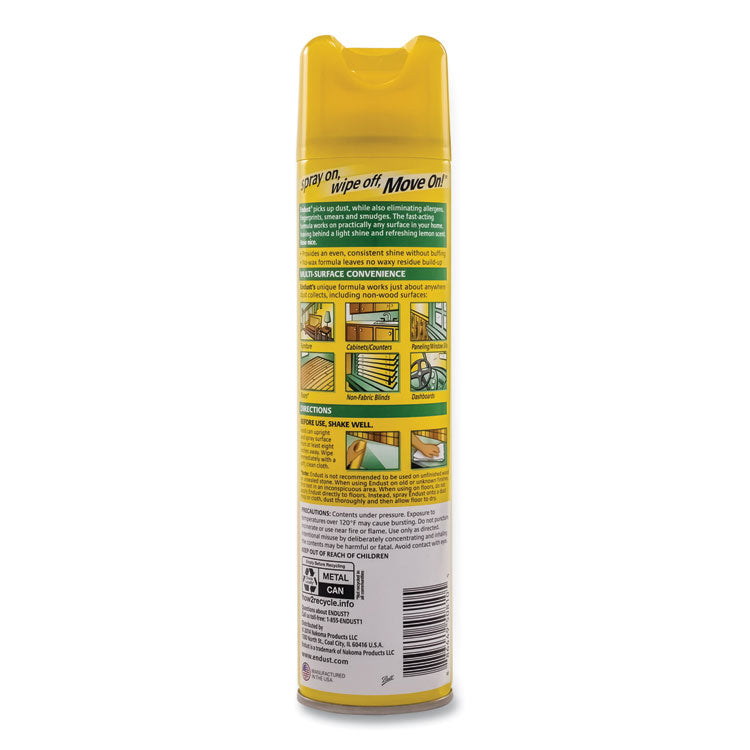 Endust Multi-Surface Dusting And Cleaning Spray, Lemon Zest, 12.5 Oz Aerosol Spray, 6/carton
