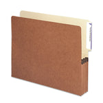 Redrope Drop-Front End Tab File Pockets, 3.5" Expansion, Letter Size, Redrope, 10/box