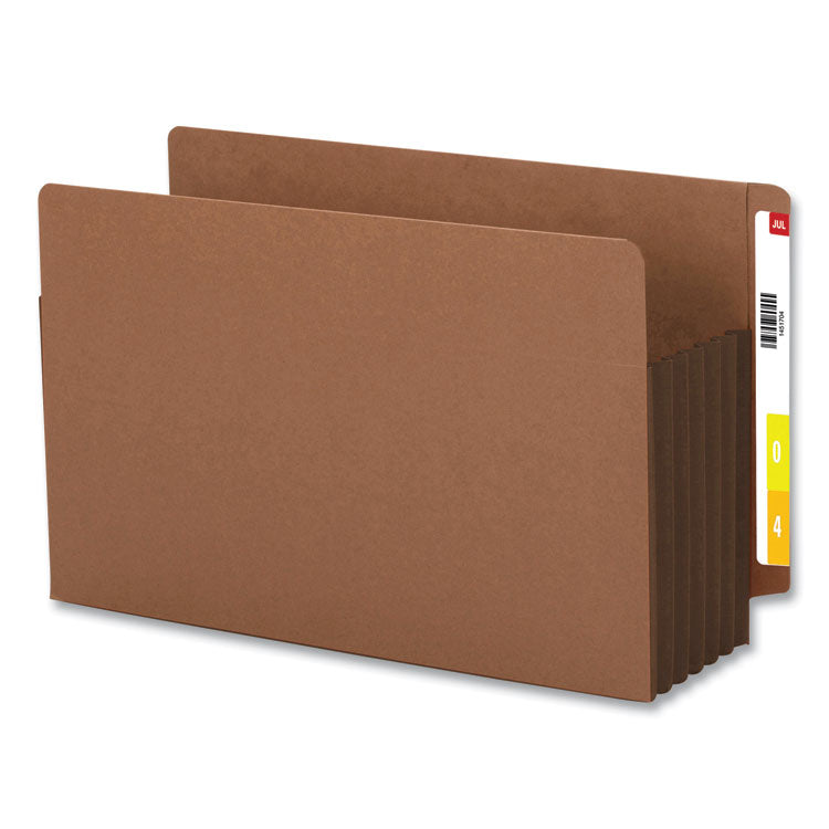 Redrope Drop-Front End Tab File Pockets, Fully Lined 6.5" High Gussets, 5.25" Expansion, Legal Size, Redrope/Brown, 10/Box
