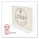 Anti-Glare Stand Up Double Sided Sign Holder, 8.5 X 11, Clear