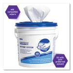 WetTask Customizable Wet Wiping System Bucket, White/Blue, 4/Carton
