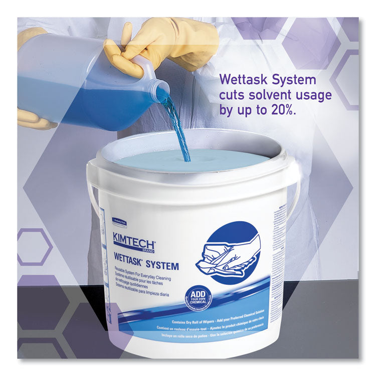 WetTask Customizable Wet Wiping System Bucket, White/Blue, 4/Carton