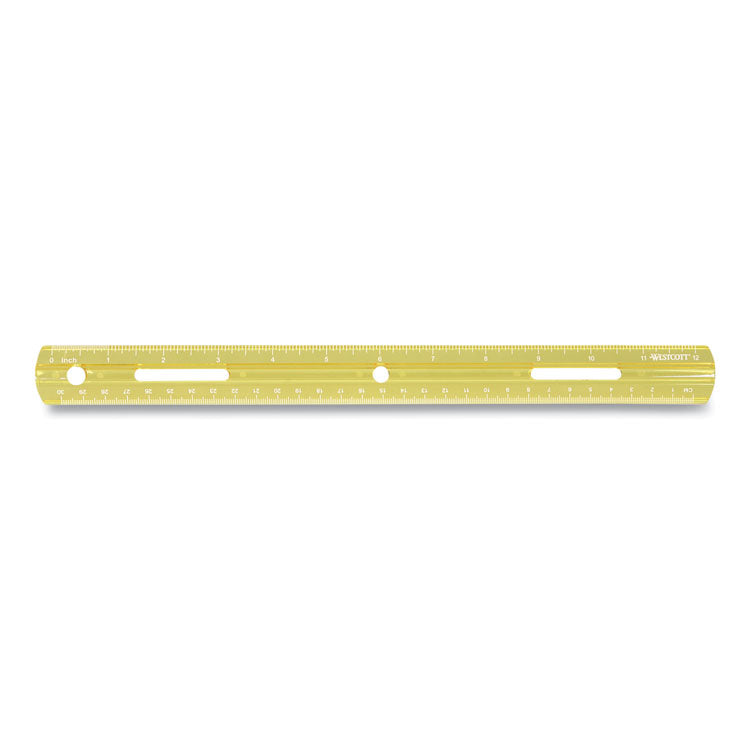 Plastic Ruler, Standard/metric, 12" (30 Cm) Long, Assorted Translucent Colors