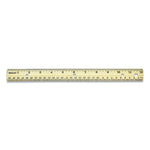 Three-Hole Punched Wood Ruler, Standard/metric, 12" (30 Cm) Long, Natural Wood, 36/box