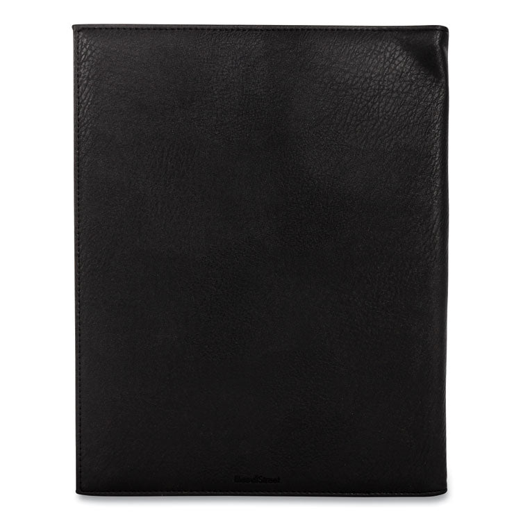 Faux-Leather Padfolio, 9 X 12 Pad, 9.75 X 12.5, Black