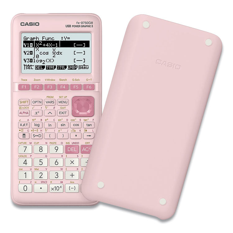 Fx-9750giii 3rd Edition Graphing Calculator, 21-Digit Lcd, Pink