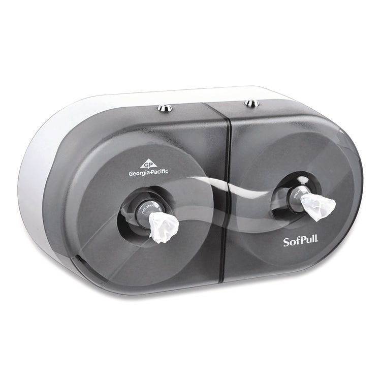 Sofpull Twin High-Capacity Center-Pull Dispenser, 20.13 X 7 X 10.75, Smoke