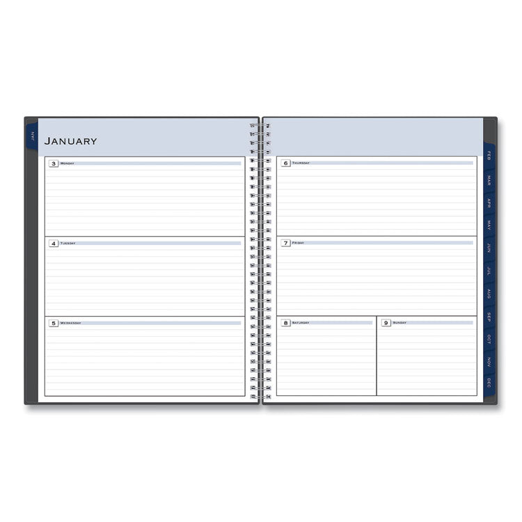 Passages Weekly/Monthly Planner, 11 x 8.5, Charcoal Cover, 12-Month (Jan to Dec): 2025