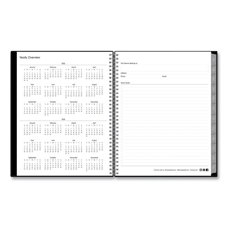 Enterprise Weekly Appointment Planner, 11 x 8.5, Black Cover, 12-Month (Jan to Dec): 2025