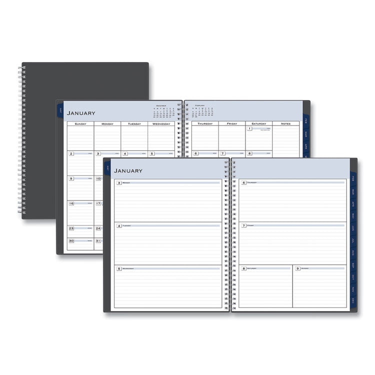 Passages Weekly/Monthly Planner, 11 x 8.5, Charcoal Cover, 12-Month (Jan to Dec): 2025