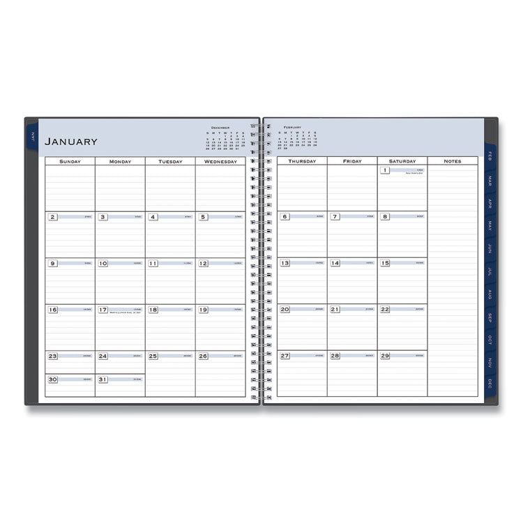 Passages Weekly/Monthly Planner, 11 x 8.5, Charcoal Cover, 12-Month (Jan to Dec): 2025