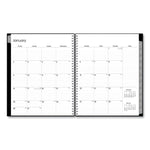 Enterprise Weekly/Monthly Planner, 11 x 8.5, Black Cover, 12-Month (Jan to Dec): 2025
