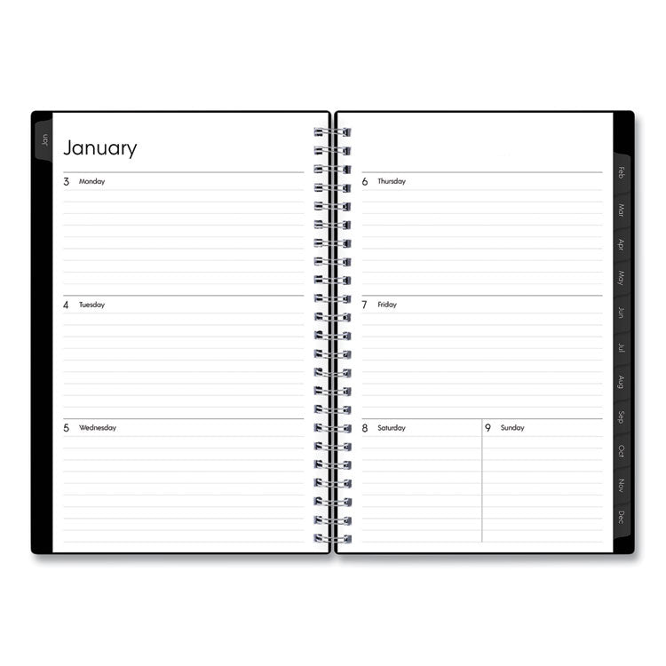 Enterprise Weekly/Monthly Planner, 8 x 5, Black Cover, 12-Month (Jan to Dec): 2025