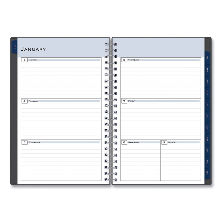 Passages Weekly/Monthly Planner, 8 x 5, Charcoal Cover, 12-Month (Jan to Dec): 2025