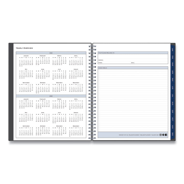 Passages Monthly Planner, 10 x 8, Charcoal Cover, 12-Month (Jan to Dec): 2025