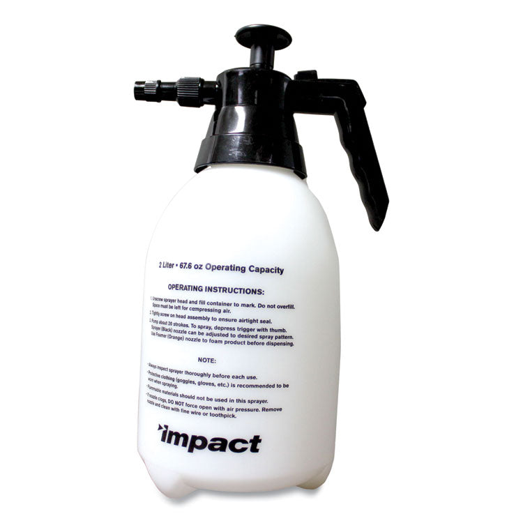 Pump-Up Sprayer/foamer, 64 Oz, Translucent White/black