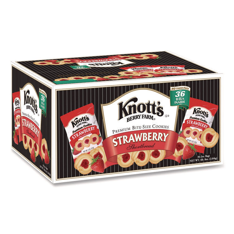 Premium Berry Jam Shortbread Cookies, Strawberry, 2 Oz, 36/carton