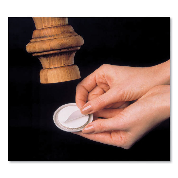 Mighty Movers Self-Stick Furniture Sliders, Round, 2.25" Diameter, Beige, 4/pack