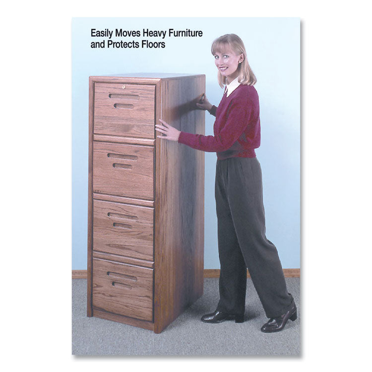 Mighty Movers Self-Stick Furniture Sliders, Round, 2.25" Diameter, Beige, 4/pack