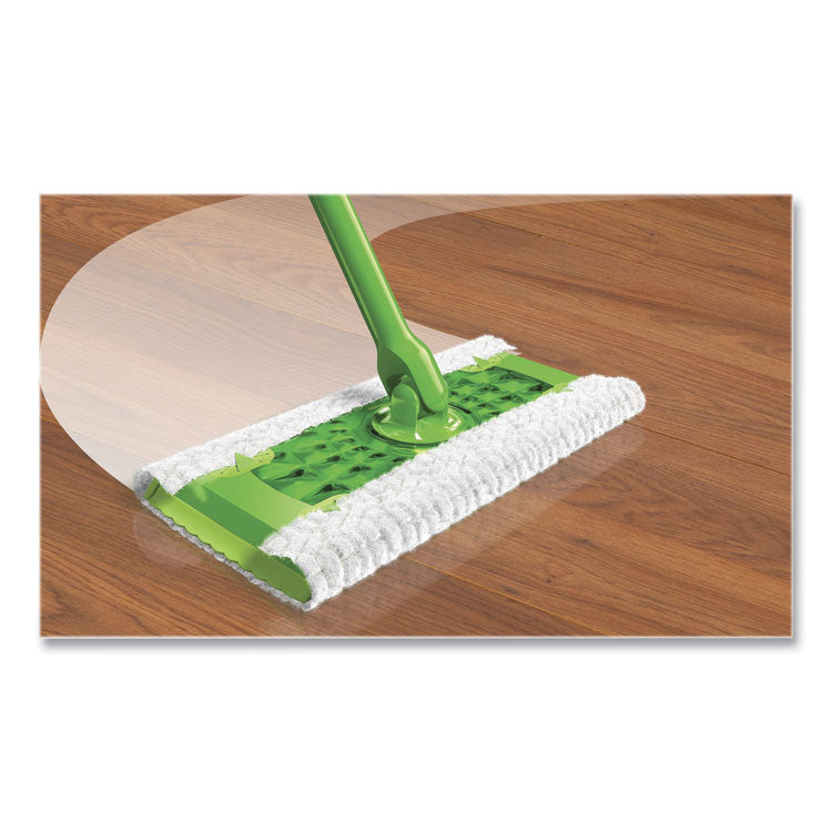Sweeper Mop, 10 x 4.8 White Cloth Head, 46" Silver/Green Aluminum/Plastic Handle