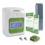 Hn1500 Electronic Non-Calculating Time Clock Bundle, Lcd Display, Beige/green