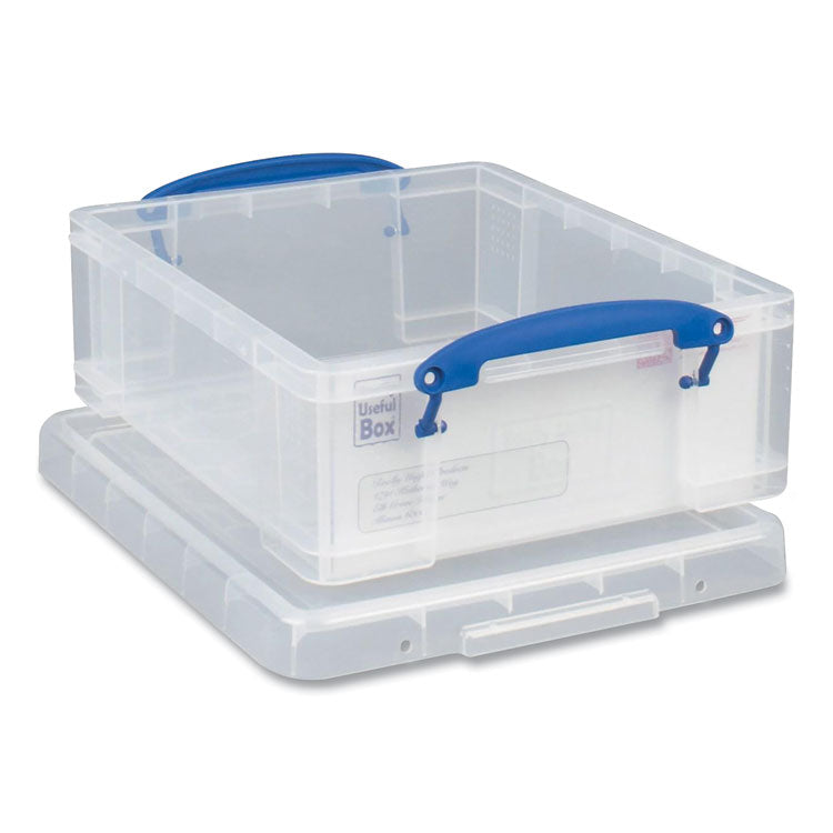 Snap-Lid Storage Bin, 2.14 Gal, 11" X 14" X 5", Clear/blue, 5/pack