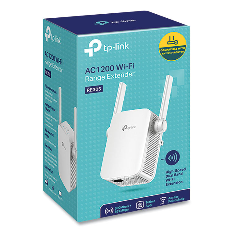 Re305 Ac1200 Wi-Fi Range Extender, 1 Port, Dual-Band 2.4 Ghz/5 Ghz