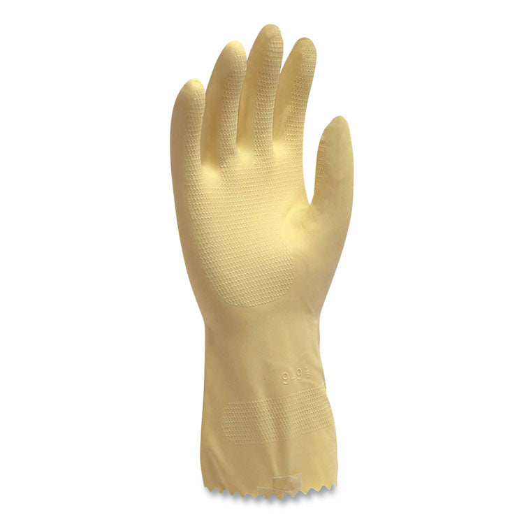Pro L6500 Series Flock-Lined Latex Gloves, 12" Long, Small, Yellow, 12 Pairs
