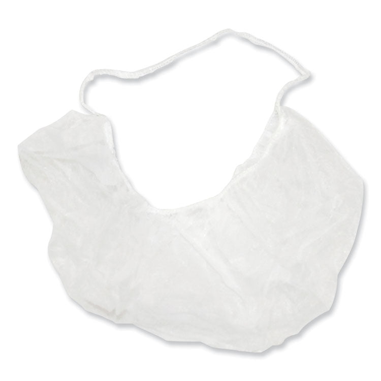 BRD Series Polypropylene Beard Nets, One Size Fits Most, White, 100/Pack, 10 Packs/Carton
