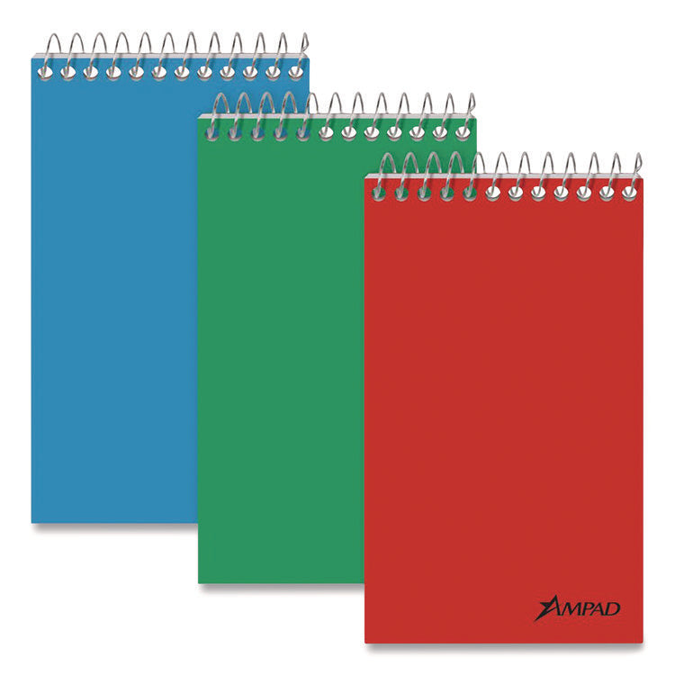 Memo Pads, Narrow Rule, Assorted Cover Colors, 60 White 3 X 5 Sheets, Dozen