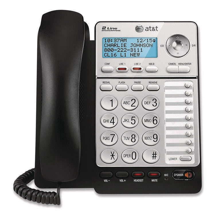 Ml17928 Two-Line Corded Speakerphone, Black/silver