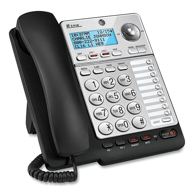 Ml17928 Two-Line Corded Speakerphone, Black/silver