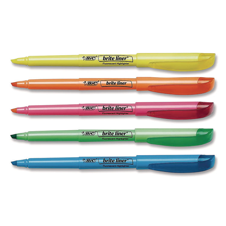 Brite Liner Highlighter, Assorted Ink Colors, Chisel Tip, Assorted Barrel Colors, Dozen