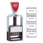 Model S 360 Self-Inking Two-Color Message Dater, 5 Years, Entered/faxed/paid/received, 1.81" X 1.25", Blue/red Ink