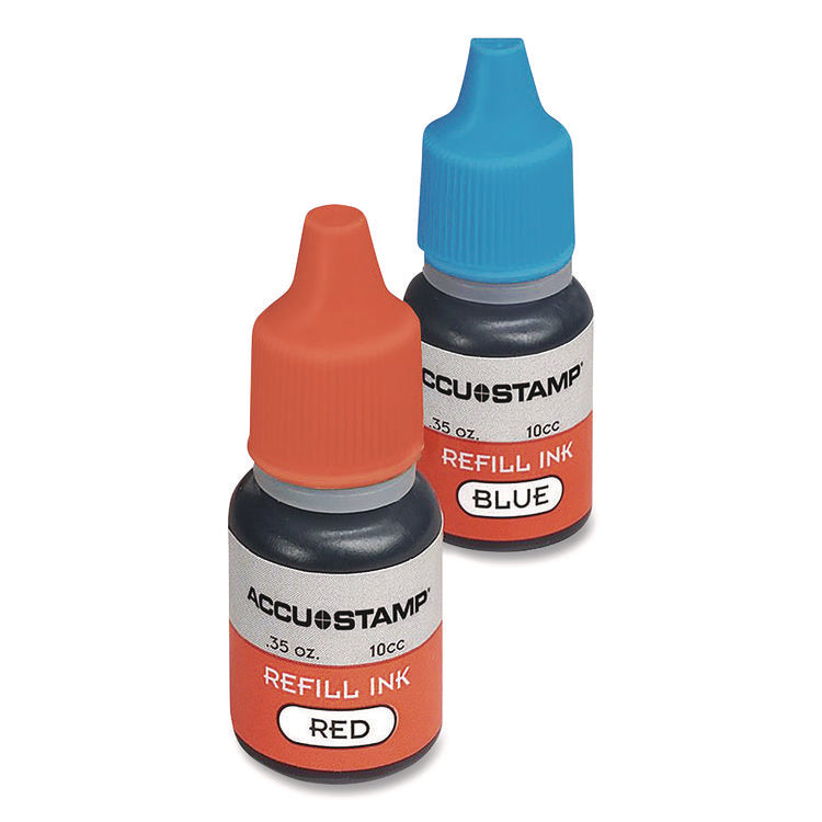 Accu-Stamp Refill Ink, 0.35 Oz, Blue/red