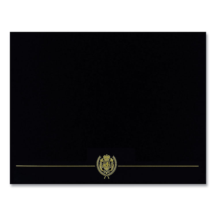 Classic Crest Certificate Covers, 9.38 X 12, Black, 5/pack