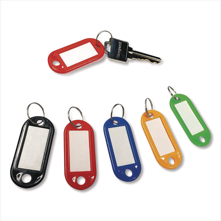 Colored Key Tags, Plastic, 0.9 X 2, Assorted, 20/pack