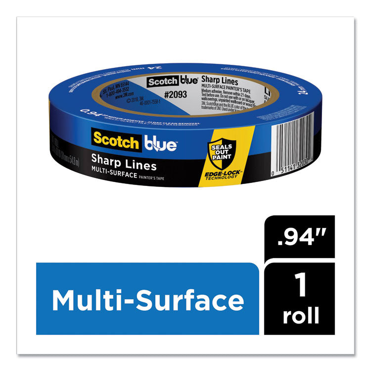 Sharp Lines Multi-Surface Painter's Tape, 3" Core, 0.94" X 60 Yds, Blue
