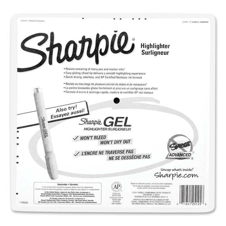 TANK STYLE HIGHLIGHTERS, ASSORTED INK COLORS, CHISEL TIP, ASSORTED BARREL COLORS, DOZEN