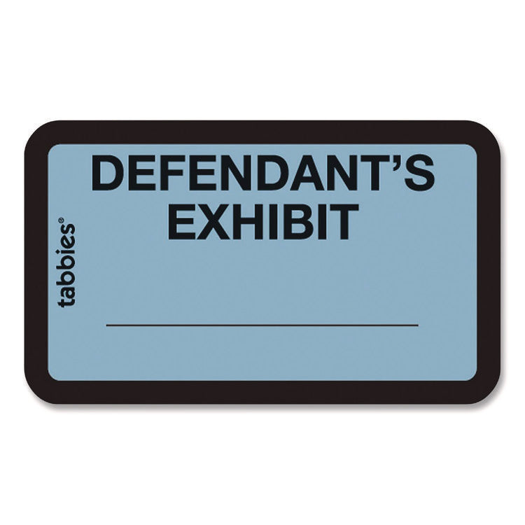 Legal Exhibit Labels, Defendant's Exhibit, 1.63 X 1, Blue, 9/sheet, 28 Sheets/pack, 252 Labels/pack
