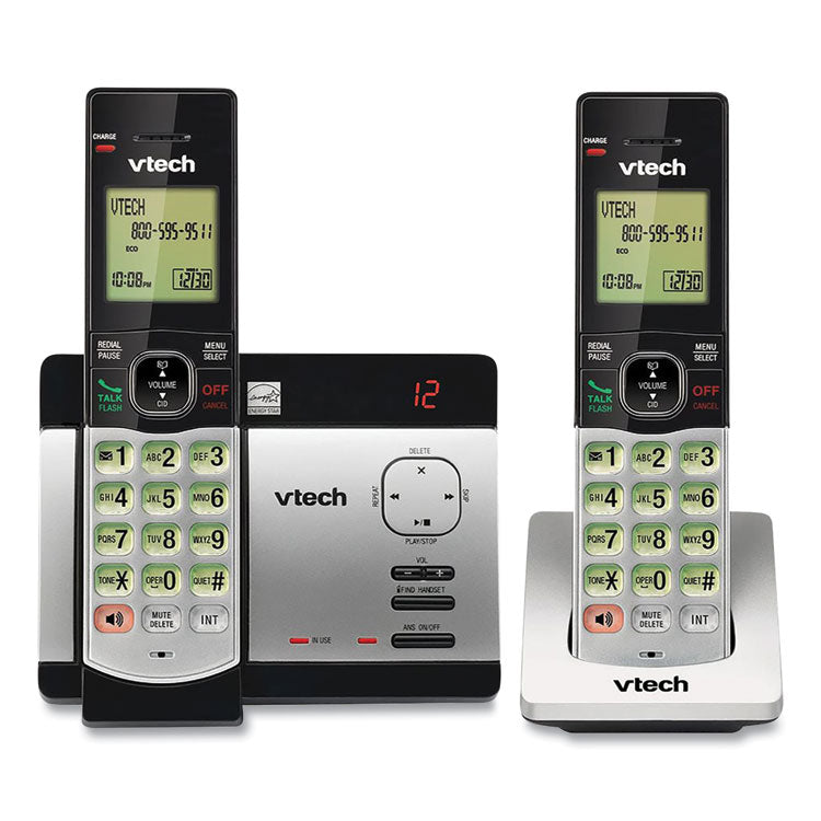 Cs5129-2 Two-Handset Cordless Telephone System, Dect 6.0, Silver/black