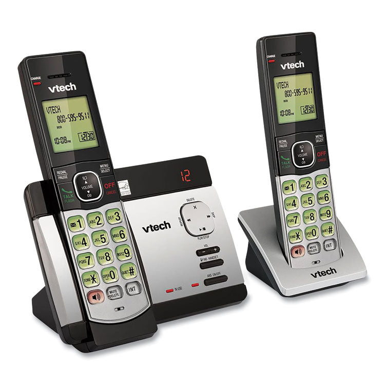 Cs5129-2 Two-Handset Cordless Telephone System, Dect 6.0, Silver/black
