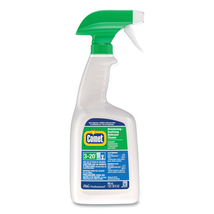 Disinfecting-Sanitizing Bathroom Cleaner, 32 oz Bottles, 8 Bottles and 2 Trigger Sprayers/Carton