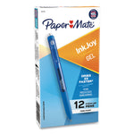 InkJoy Gel Pen, Retractable, Fine 0.5 mm, Blue Ink, Blue Barrel, Dozen