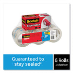 3850 Heavy-Duty Packaging Tape With Dp300 Dispenser, 3" Core, 1.88" X 54.6 Yds, Clear, 6/pack