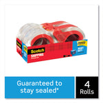 3850 Heavy-Duty Packaging Tape With Dispenser, 3" Core, 1.88" X 54.6 Yds, Clear, 4/pack